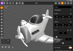 iPadOS DGArt 3D Modeler and Renderer Screenshot