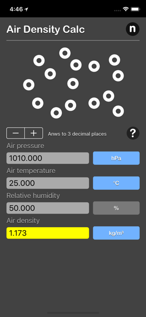 Air Density Calculator iOS App for iPhone and iPad