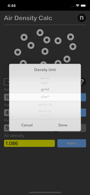 Air Density Calculator iOS App for iPhone and iPad