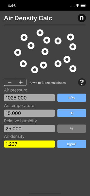Air Density Calculator iOS App for iPhone and iPad