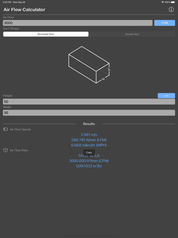 Air_Flow_Conversion_Calculator iPadOS App Screenshot 6