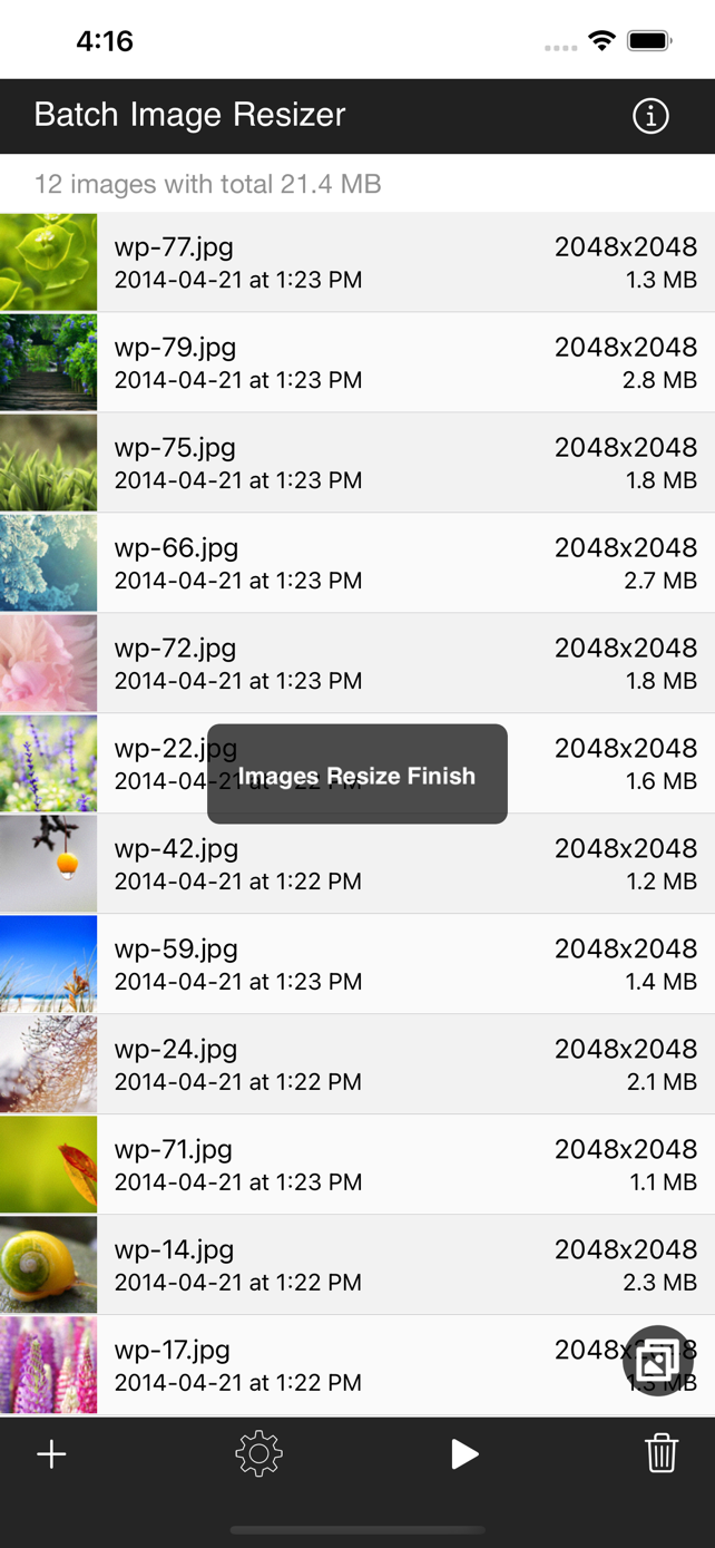 Batch Image Resize iOS App for iPhone and iPad