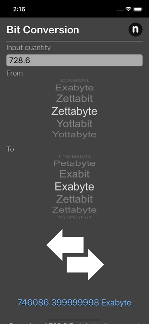 Bit Converter Nitrio iOS App for iPhone and iPad