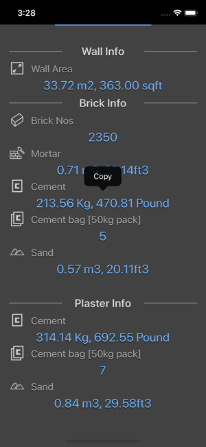 Brick and Plaster Calculator iOS App for iPhone and iPad