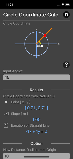 Circle Coordinate Calculator iOS App for iPhone and iPad