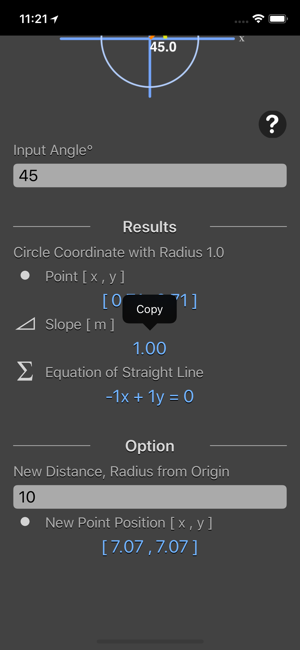 Circle Coordinate Calculator iOS App for iPhone and iPad