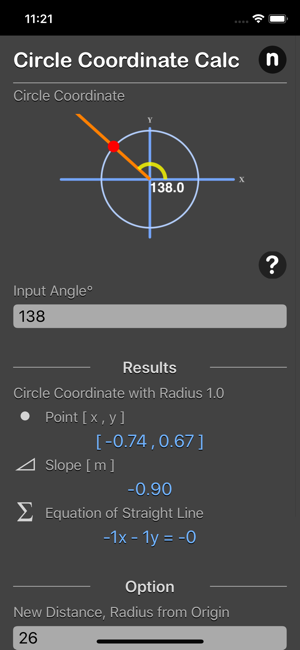 Circle Coordinate Calculator iOS App for iPhone and iPad