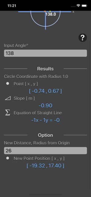 Circle Coordinate Calculator iOS App for iPhone and iPad