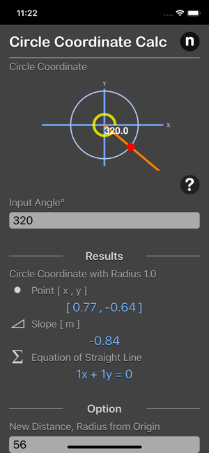 Circle Coordinate Calculator iOS App for iPhone and iPad