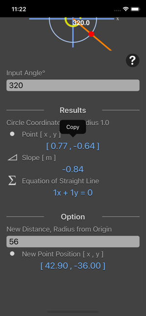 Circle Coordinate Calculator iOS App for iPhone and iPad