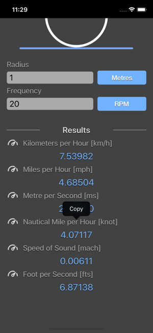 Circular Motion Calculator iOS App for iPhone and iPad