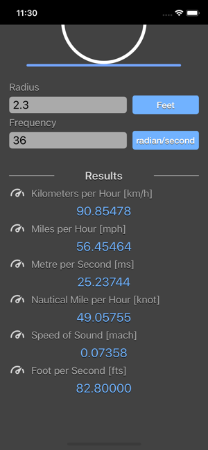 Circular Motion Calculator iOS App for iPhone and iPad