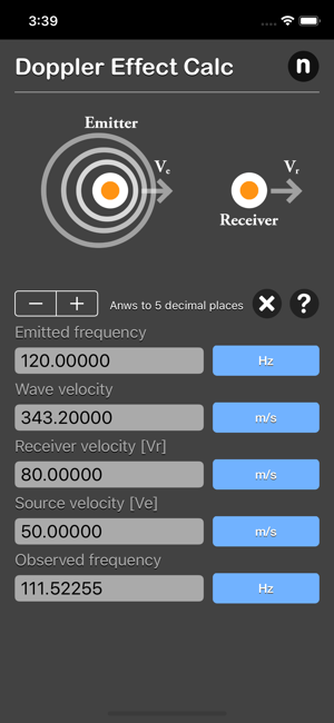 Doppler Effect Calculator iOS App for iPhone and iPad