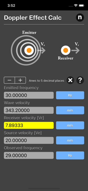 Doppler Effect Calculator iOS App for iPhone and iPad