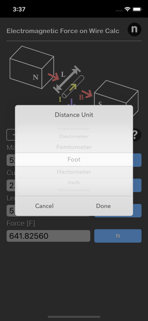 Electromagnetic Force on Wire iOS App for iPhone and iPad