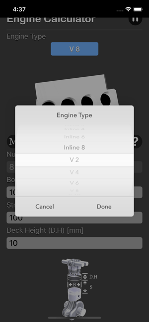 Engine Calculator Plus iOS App for iPhone and iPad