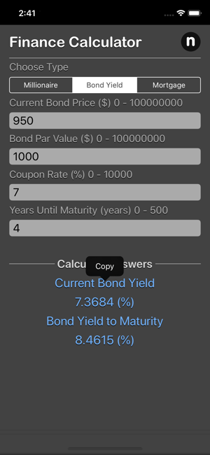 Finance Calculator Nitrio iOS App for iPhone and iPad