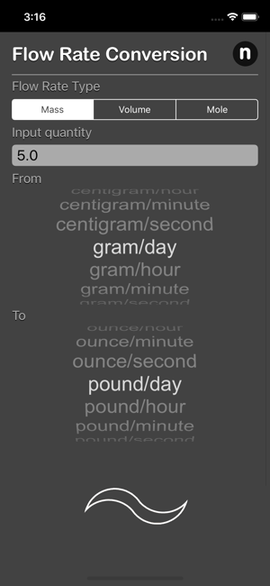 Flow Rate Conversion iOS App for iPhone and iPad