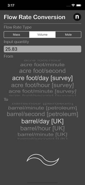 Flow Rate Conversion iOS App for iPhone and iPad