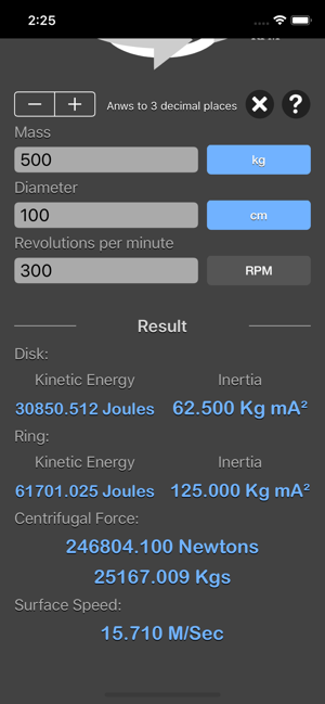 Flywheel Energy Calculator iOS App for iPhone and iPad