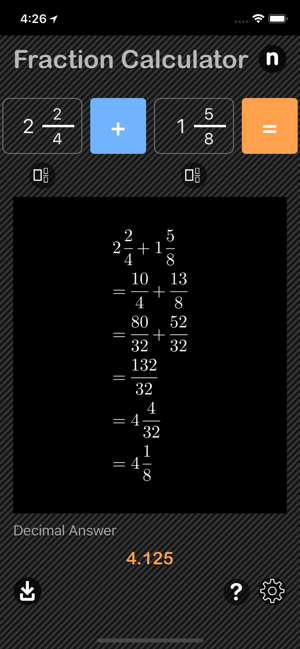 Fraction Calculator - Math iOS App for iPhone and iPad