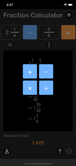 Fraction Calculator - Math iOS App for iPhone and iPad