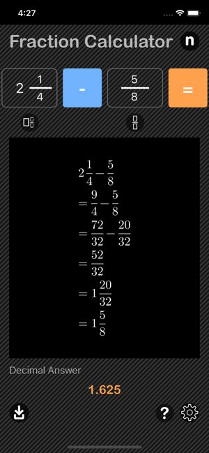 Fraction Calculator - Math iOS App for iPhone and iPad