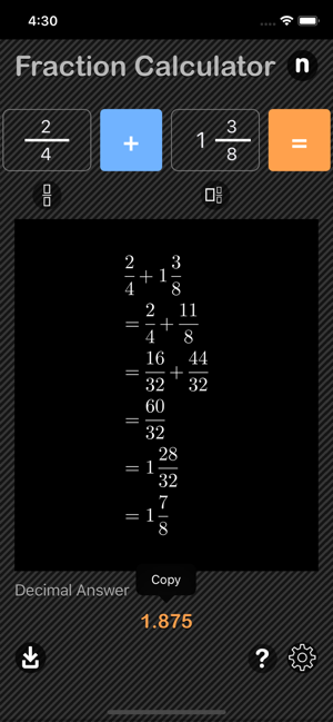 Fraction Calculator - Math iOS App for iPhone and iPad