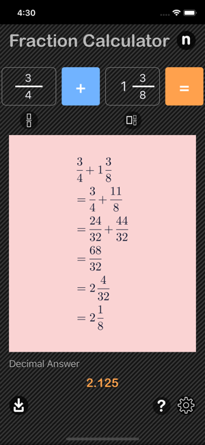 Fraction Calculator - Math iOS App for iPhone and iPad