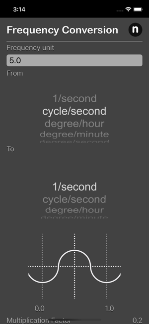 Frequency Conversion iOS App for iPhone and iPad