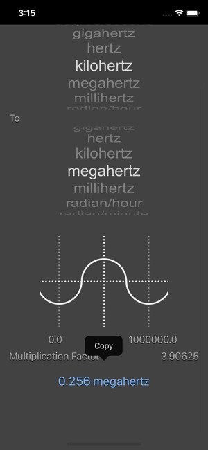 Frequency Conversion iOS App for iPhone and iPad