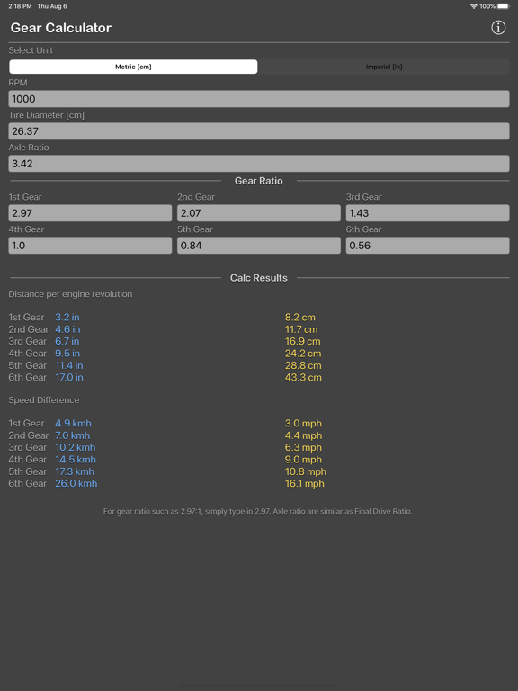 Gear_Calculator_Plus iPadOS App Screenshot 1