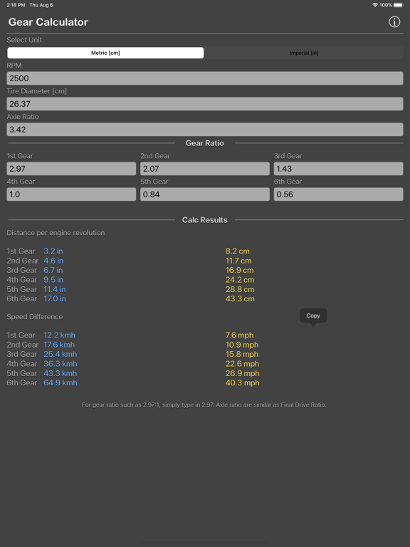 Gear_Calculator_Plus iPadOS App Screenshot 2