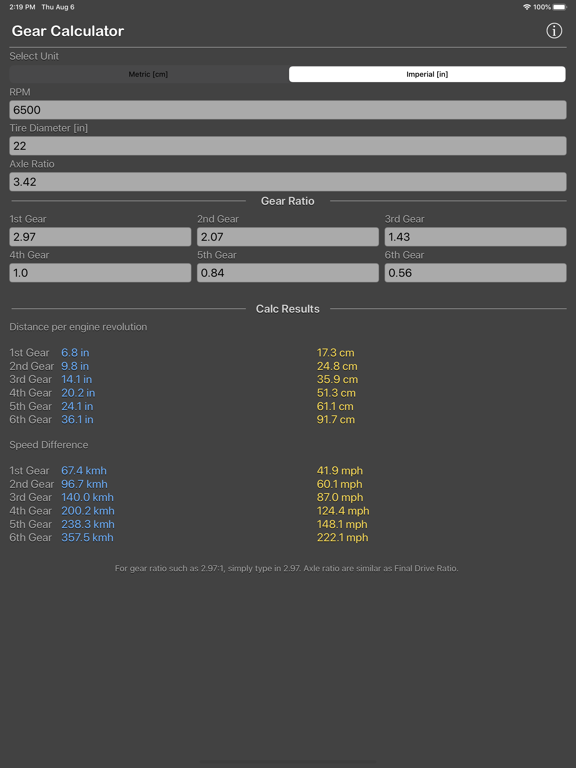 Gear_Calculator_Plus iPadOS App Screenshot 5