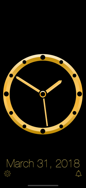 Gold Luxury Clock iOS App for iPhone and iPad