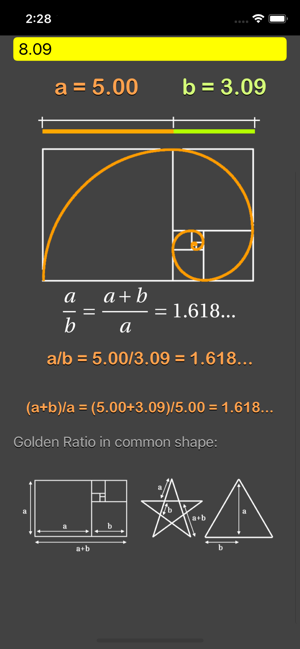 Golden Ratio Calculator Plus iOS App for iPhone and iPad