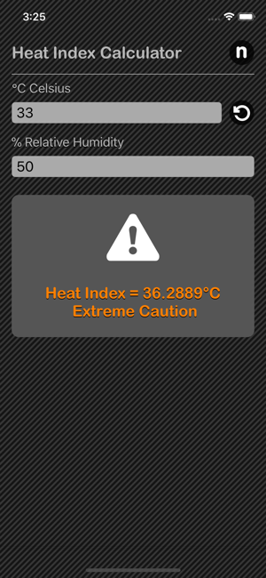 Heat Index Claculator iOS App for iPhone and iPad