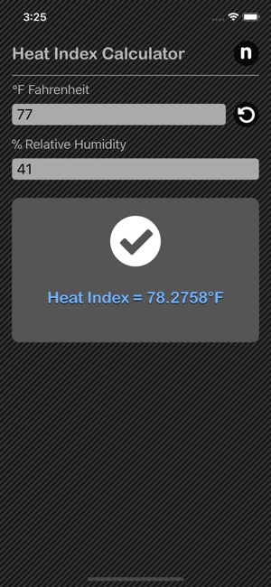 Heat Index Claculator iOS App for iPhone and iPad