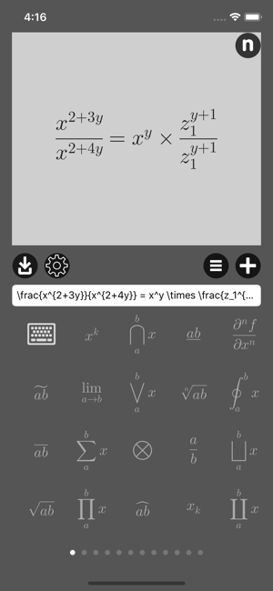 Latex Equation Editor iOS App for iPhone and iPad