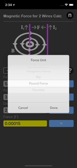 Magnetic Force Between Wires C iOS App for iPhone and iPad