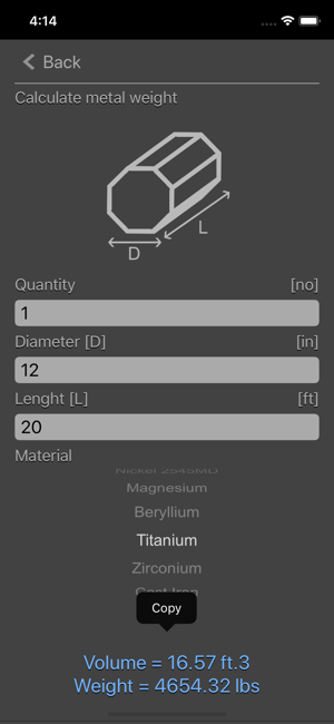 Metal Calculator Plus iOS App for iPhone and iPad