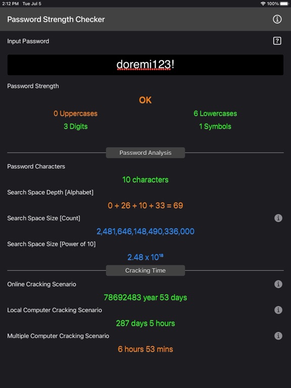 Password_Strength_Checker iPadOS App Screenshot 7