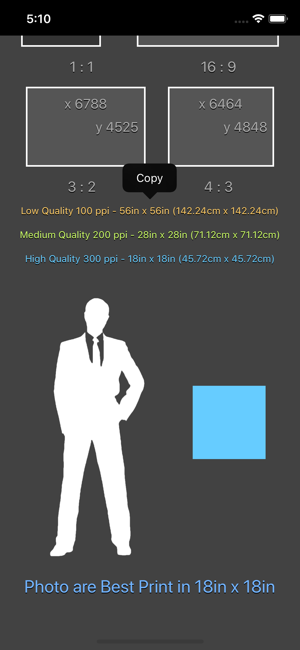 Photo Print Sizes Calculator iOS App for iPhone and iPad