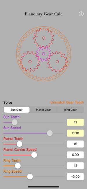 Planetary Gear Calculator iOS App for iPhone and iPad