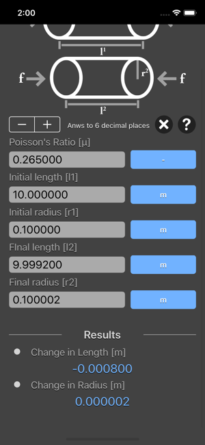 Poisson Ratio Calculator iOS App for iPhone and iPad