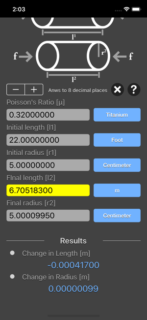 Poisson Ratio Calculator iOS App for iPhone and iPad