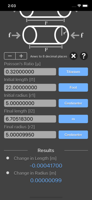 Poisson Ratio Calculator iOS App for iPhone and iPad