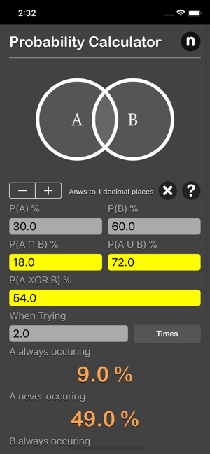 Probability Calculator Plus iOS App for iPhone and iPad