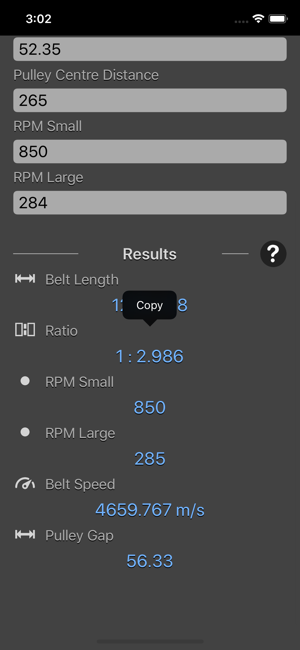 Pulley Calculator iOS App for iPhone and iPad