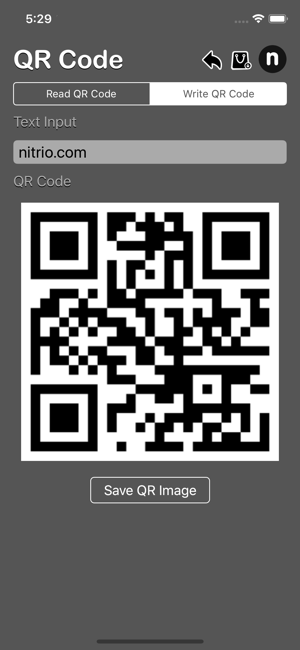 QR Code Nitrio iOS App for iPhone and iPad